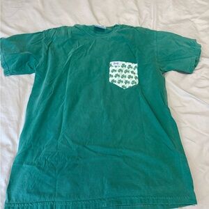 Green T-Shirt with Shamrock Pocket